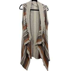 Umgee Sleeveless Longline Open Front Cardigan‎ Sweater Vest S